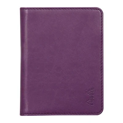 Abbildung von Rhodia 211006C Mappe für Block oder Notizheft Rhodiarama N11, DIN A7 (7,4x10,5 cm) 9,5x12,5 cm, elegant und praktisch, Violett, 1 Stück