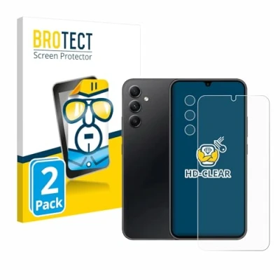 Abbildung von BROTECT (2 Stück Schutzfolie für Samsung Galaxy A34 5G Enterprise Edition (Display+Kamera) Displayschutz Folie Ultra Klar
