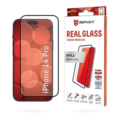Abbildung von Apple iPhone 14 Pro Panzerglas Displex Real Glass FC Bildschirmschutzfolie Full Cover für das