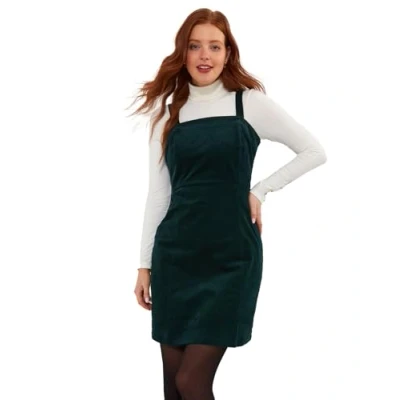 Abbildung von Joe Browns Damen Cutout Hem Cord Pinafore Mini Dress Lässiges Kleid, dunkelgrün, 42