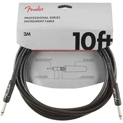Abbildung von Fender Professional Series Gitarreninstrumentenkabel, 3m, Gerade/Gerade, Schwarz