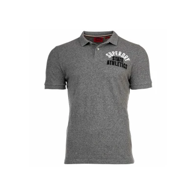Abbildung von Superdry Applique Classic FIT Poloshirt, Herren, Größe: Large, Dark grey fleck marl