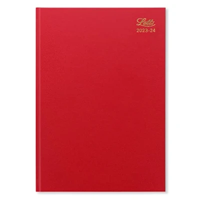 Abbildung von Letts Standard A4 akademischer Kalender 2023/2024 Wochenansicht, 13 Monate, Rot