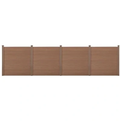 Abbildung von neu.holz WPC Gartenzaun mit Pfosten 183x705cm Braun Sichtschutz Windschutz Lamellenzaun Zaun