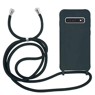 Abbildung von MyGadget Handykette für Samsung Galaxy S10 [ Hülle mit verstellbaren Band ] TPU Handyhülle Handyband zum Umhängen Kordel Schnur Case Schutzhülle Dunkel Grün
