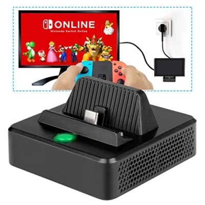 Abbildung von innoAura Ladestation für NS Switch/Switch OLED Tragbares Switch Ersatz zum Aufladen TV Dock mit speziellem kühlende Struktur, USB C Stromanschluss, 3.0 und HDMI Port