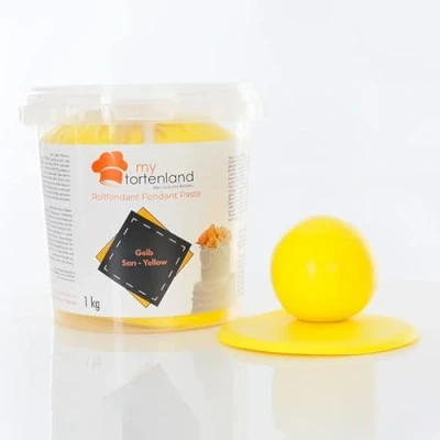 Abbildung von Zuckerteig Rollfondant Zuckermasse Fondant 1 5kg 26 Farben Perfekt zum Modellieren von Figuren und Dekorationen Halal &amp; Koscher (Gelb kg)