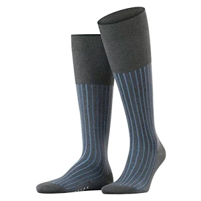 Abbildung von FALKE Herren Kniestrümpfe Shadow M KH Baumwolle lang gemustert 1 Paar, Grau (Anthracite Melange 3191), 41 42