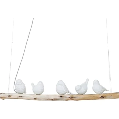 Abbildung von Kare Design Hängeleuchte Animal Dining Birds, Braun/Weiß, Hängelampe, für Wohnzimmer/Esstisch, Vögel, 120x120x15 cm (H/B/T)