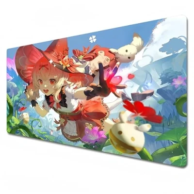 Abbildung von Genshin Impact Mauspad, Gaming Anime, XXL 900 x 400, Büro Schreibtischmatte, groß, wasserdicht, rutschfest, Klee (90 40 0,3 cm)
