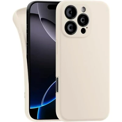 Abbildung von MyGadget Hülle kompatibel mit iPhone 16 Pro robuste Handyhülle TPU Case Slim Silikonhülle Back Cover Kratzfest Schutzhülle Matt Eierschale
