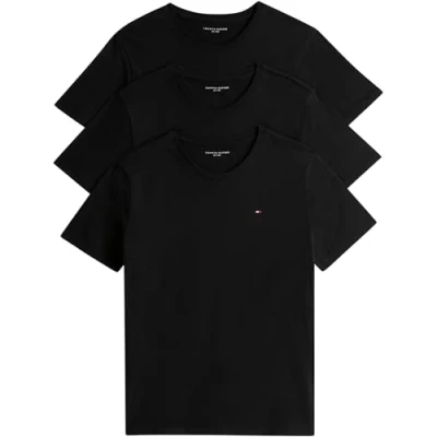 Abbildung von Tommy Hilfiger Herren 3P Ss Tee Um0Um03379 S/S T Shirt, Black (Black/Black/Black), L