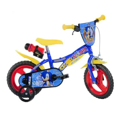 Abbildung von Dino Kinderfahrrad &quot;Sonic 12 Zoll&quot;, 1 Gang, mit Stützrädern, Trinkflasche und Frontschild