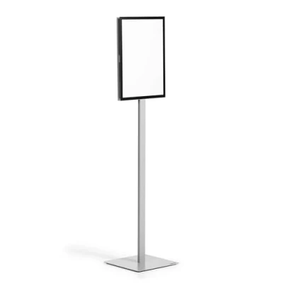Abbildung von Durable Infoständer mit drehbarer A3 Tafel, zweiseitig lesbar, zwei schwarzen Magnetrahmen, grau, 501357