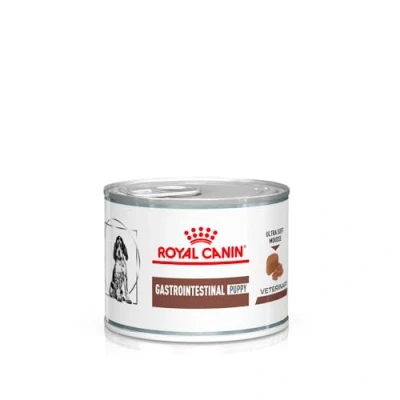 Abbildung von Royal Canin Veterinary Gastrointestinal Puppy Ultra Soft Mousse 12 x 195 g Alleinfuttermittel für Welpen zur Unterstützung bei akuten Störungen der Darmabsorption