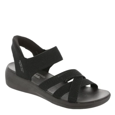 Abbildung von Skechers ARYA Keilsandalette, Damen, Größe: 39, Black knit Schuhe