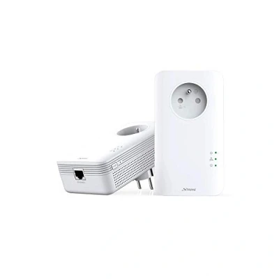 Abbildung von STRONG CPL 1300 Mbps, gefilterte Steckdose und Ethernet Port, kompatibel mit Internetboxen, ideal Multi TV, HD Streaming, Keine Konfiguration, sofort einsatzbereit
