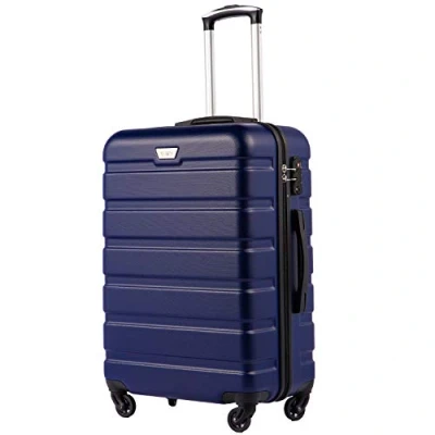 Abbildung von COOLIFE Koffer Premium Hartschalenkoffer Trolley Rollkoffer Reisekoffer Kofferset Handgepäck mit TSA Schloss und 4 Rollen (Dunkelblau, Handgepäck)