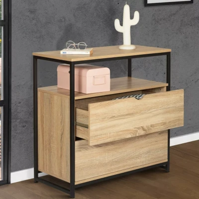 Abbildung von IDMarket Kommode mit 2 Schubladen Detroit Industrial Design Ablage
