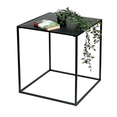 Abbildung von DanDiBo Couchtisch Schwarz Metall Beistelltisch Wohnzimmer 96252 Tisch Sofatisch Küchentisch Modern (60 cm)