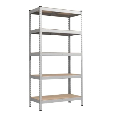 Abbildung von SONGMICS Schwerlastregal, Standregal, Lagerregal, Küchenregal, Regal, 5 Ablagen, 45 x 90 180 cm, bis 875 kg belastbar, für Keller, Küche, Arbeitszimmer, silbern GLR450E01