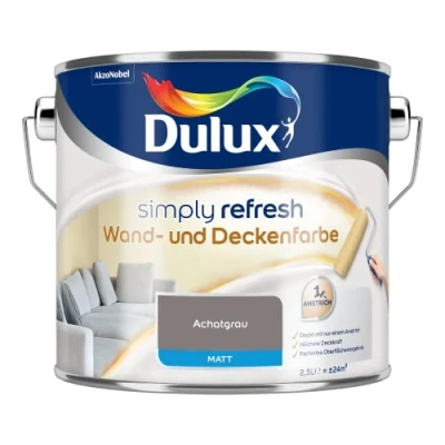 Abbildung von Dulux Simply Refresh Wand und Deckenfarbe Achatgrau 2,5l