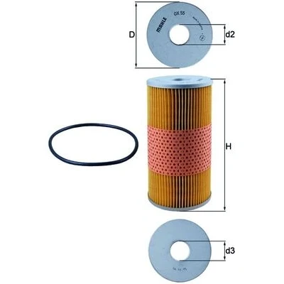 Abbildung von MAHLE ORIGINAL OX 55D Ölfilter Filtereinsatz MAN: F 90