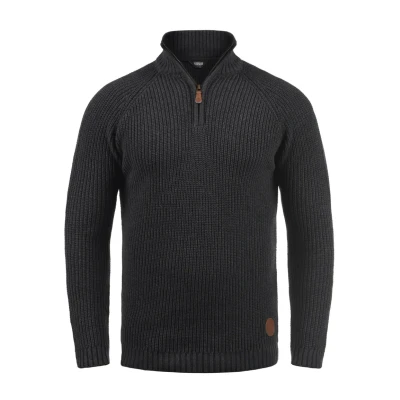 Abbildung von Solid Troyer Xenox Strickpullover, Herren, Größe: Large, Dark grey
