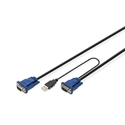 Abbildung von DIGITUS KVM Kabel Satzfür Konsolen &amp; Switches, 5 Meter, Geeignet für DS 720xx und 23100 1, 23200 23300 1
