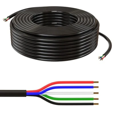 Abbildung von Lumonic 5x 0,34mm² LED Steuerleitung schwarz 50m I ummanteltes 5 adriges Kabel flexibel Geschirmtes Steuerkabel, LiYY Verlängerung, Stromkabel