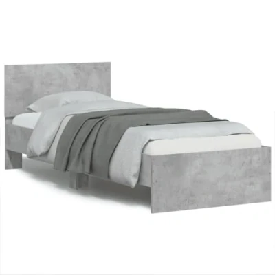 Abbildung von vidaXL Bett Bettgestell mit Kopfteil Betongrau 75x190 cm Holzwerkstoff