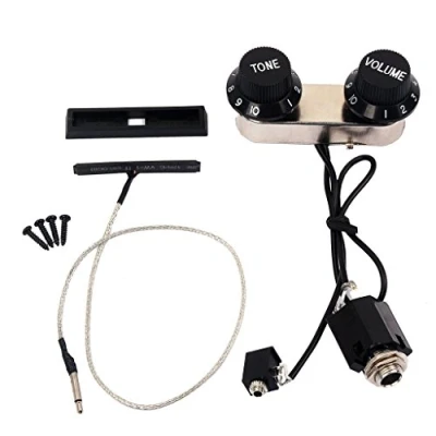 Abbildung von Alnicov Violin Pickup Piezo Transducer Bridge Set mit Tone Volume Reglern für Gitarre Violine Zubehör