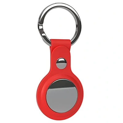 Abbildung von EAZY CASE Schlüsselanhänger für AirTag Anhänger Hülle Silikon Rot AirTags Schutzhülle Air Tracker mit Schlüsselring geeignet auch als Tag Katze, Hund, Kind