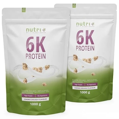 Abbildung von Nutri + Eiweißkomplex für Muskelaufbau Cookie Dough 2000 g Proteinisolat Eiweißpulver mit Schokostreusel Protein Pulver 2 kg Aminosäuren &amp; BCAA