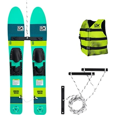 Abbildung von Wasserski Set Wakestar 118 cm mit Leine Schwimmweste Kinder grün