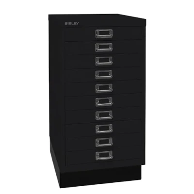 Abbildung von BISLEY MultiDrawer, 29er Serie mit Sockel, DIN A3, 10 Schubladen, Metall, 633 Schwarz, 43.2 x 34.9 67 cm