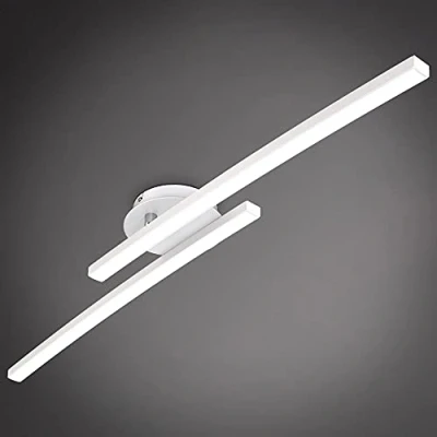 Abbildung von B.K.Licht Deckenleuchte LED Deckenlampe Weiß Modern 12W 3.000K BKL1488, fest integriert, 2 flammig Schwenkbar 1.100lm Wohnzimmer
