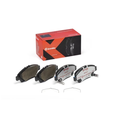 Abbildung von BREMBO P 28 050X Bremsbelagsatz mit akustischer Verschleißwarnung Zubehör HONDA: JAZZ 3 Schrägheck, CIVIC 8 Stufenheck, 4