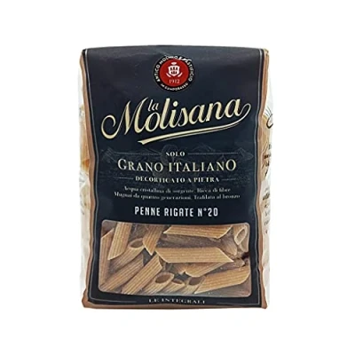 Abbildung von La Molisana Pasta Integrale Penne Rigate n20 Vollkornnudeln Vollkornpasta,100% italienischer Weizen,Bronzepaste 500g Packung + Italian Gourmet Polpa di Pomodoro 400g Dose