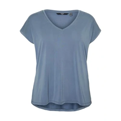 Abbildung von Vero Moda Curve Vmfilli SS Vneck GA NOOS CUR Tshirt basic, Damen, Größe: 42/44, China blue