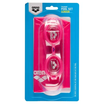 Abbildung von Arena Jungen Kinder Set Schwimmbrille und Badekappe Badeset, Fuchsia Clear White, one Size