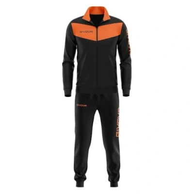 Abbildung von Givova Unisex Kinder Visa Fluo Sportset, Schwarz/Neonorange, s m