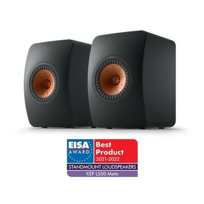 Abbildung von KEF LS50 Meta Regallautsprecher Carbon Black, Monitorlautsprecher HiFi Heimkino 40 100 Watt