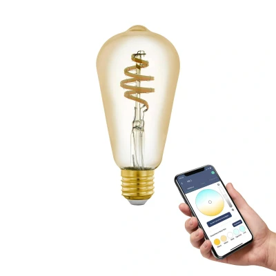 Abbildung von Eglo 12242 Connect Z LED Leuchtmittel E27 4,9W Glas amber L:14.2cm Ø:6.4cm dimmbar 2200 6500K extra warmweiß bis tageslichtweiß