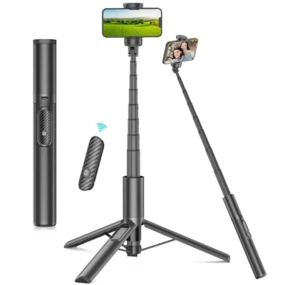 Abbildung von Gahenwo 153cm Selfie Stick Handy Stativ für Smartphone, 3 in 1 mit Fernbedienung, Reiseständer Stangen 360 kompatibel 4&#039;&#039; 7&#039;&#039; iPhone/Android