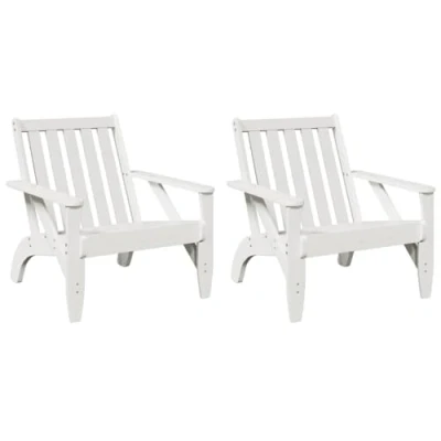 Abbildung von vidaXL Adirondack Gartenstühle 2Stk. Weiß 75x77x77cm Massivholz Kiefer, Gartenstuhl, Stuhl, Relaxsessel, Relaxstuhl, Gartensessel, Terrassenstuhl
