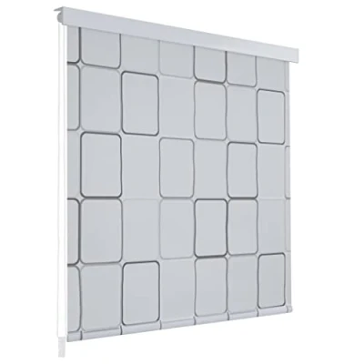 Abbildung von vidaXL Duschvorhang Duschrollo 100x240 cm Quadratmuster Breite 100