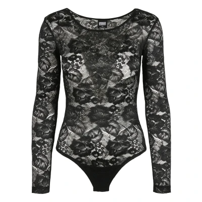 Abbildung von Urban Classics Ladies LACE Longsleeve BODY Bluse, Damen, Größe: XS, Black