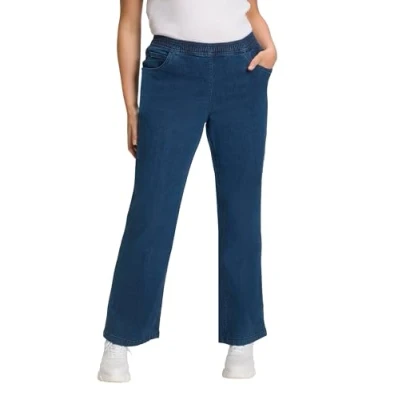 Abbildung von Ulla Popken Damen Marlene Jeans, Weit Dark Blue Denim, 62 EU