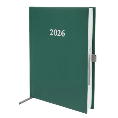Abbildung von Buchkalender Chefplaner A5 1 Tag Seite auch sonntags (2026 grün metallic)